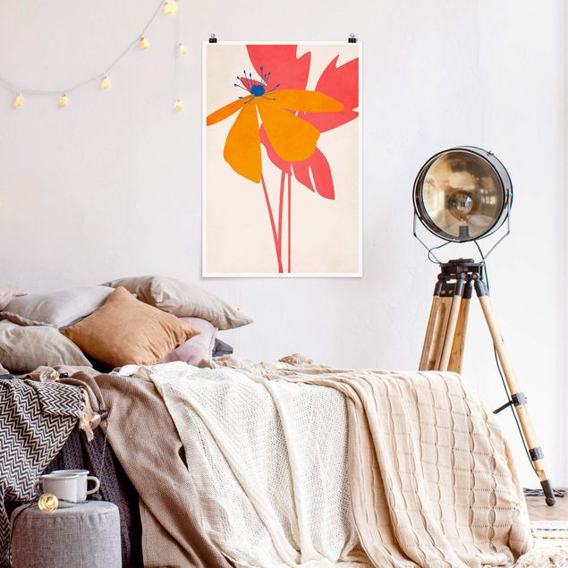 Obrazy nowoczesne Floral Beauty różowo-pomarańczowy