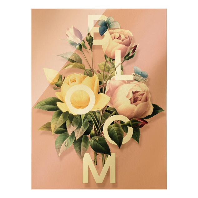 Obrazy z napisami Kwiatowa typografia - Bloom