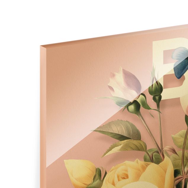 Obraz różowy Kwiatowa typografia - Bloom
