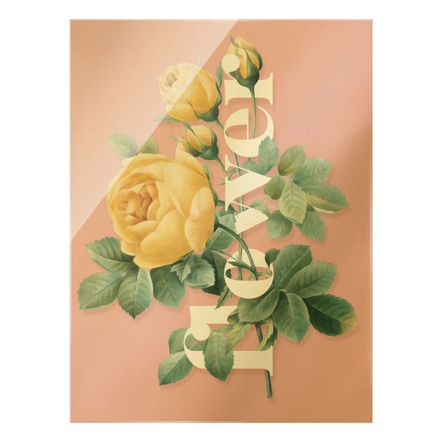 Obraz na szkle - Kwiatowa typografia - Kwiat