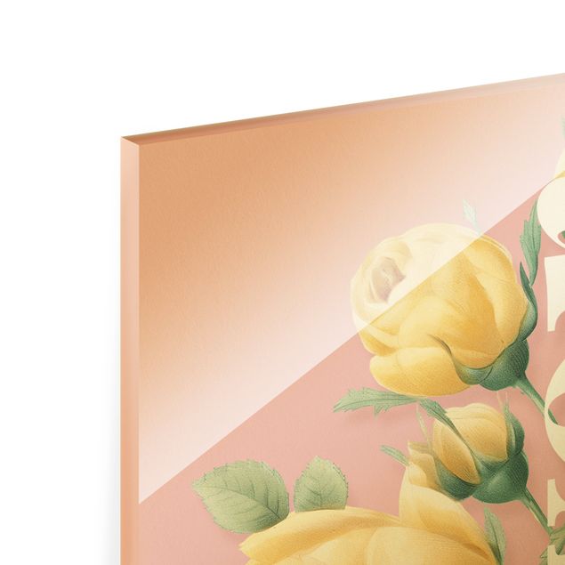 Różowy obraz Kwiatowa typografia - Kwiat