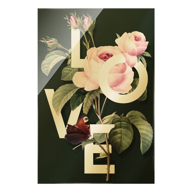 Obrazy z napisami Kwiatowa typografia - miłość