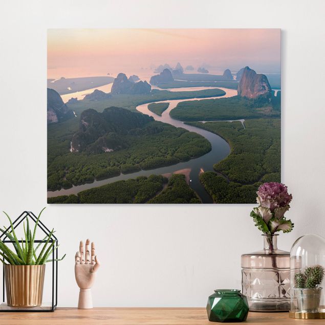Obrazy do salonu Krajobraz rzeki w Tajlandii