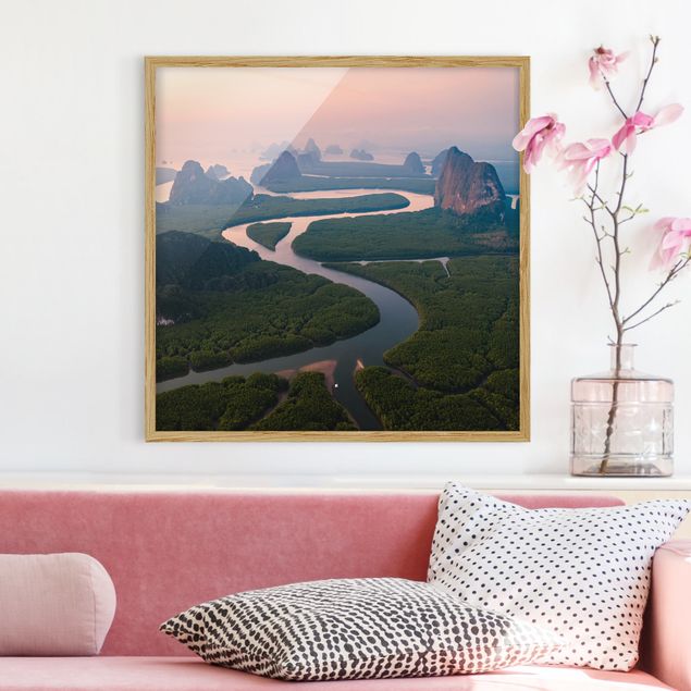 Obrazy w ramie krajobraz Krajobraz rzeki w Tajlandii
