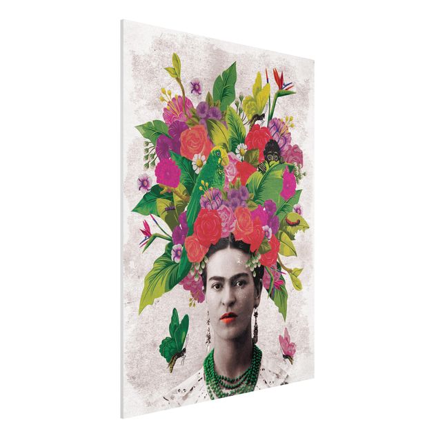 Dekoracja do kuchni Frida Kahlo - Portret z kwiatami
