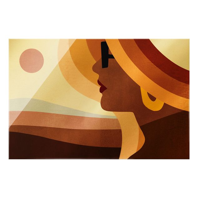 Obraz na szkle - Kobieta w okularach przeciwsłonecznych