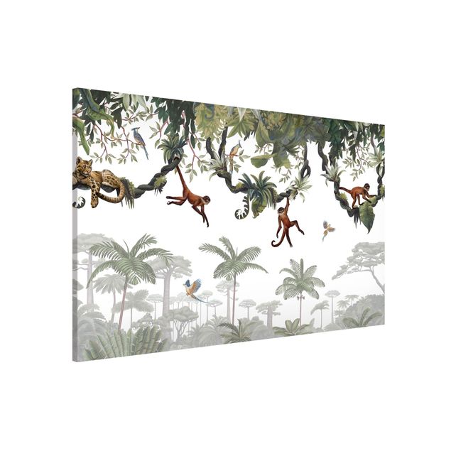 Małpa obraz Figlarne małpki w tropikalnych koronach