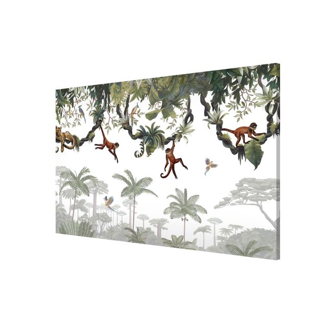 Obrazy do salonu Figlarne małpki w tropikalnych koronach