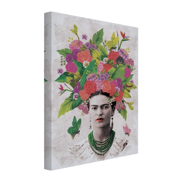 Obrazy motywy kwiatowe Frida Kahlo - Portret z kwiatami
