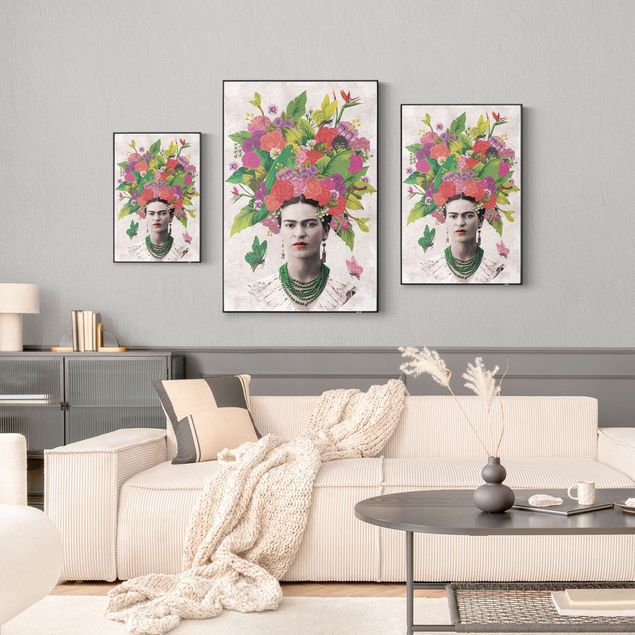 Obrazy kwiatowe Frida Kahlo - Portret z kwiatami