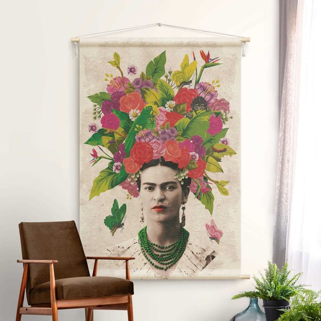 nowoczesny gobelin Frida Kahlo - Flower Portrait