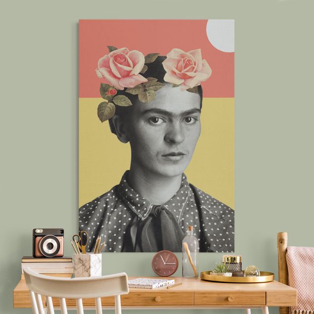 Obrazy do salonu Frida Kahlo - Kolaż o zachodzie słońca