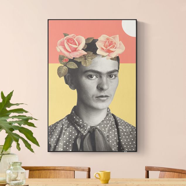 Obrazy portret Frida Kahlo - Kolaż o zachodzie słońca
