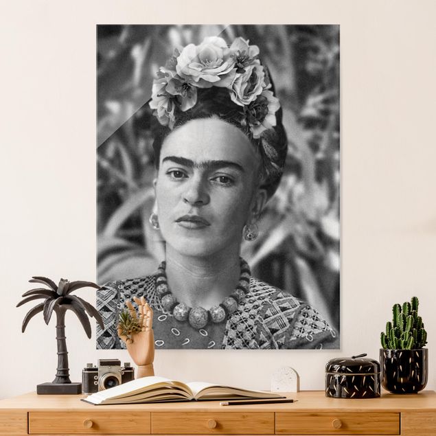 Obrazy na szkle portret Frida Kahlo Photograph Portrait With Flower Crown