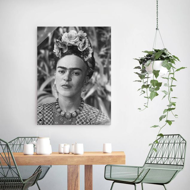 Obrazy na szkle artyści Frida Kahlo Photograph Portrait With Flower Crown