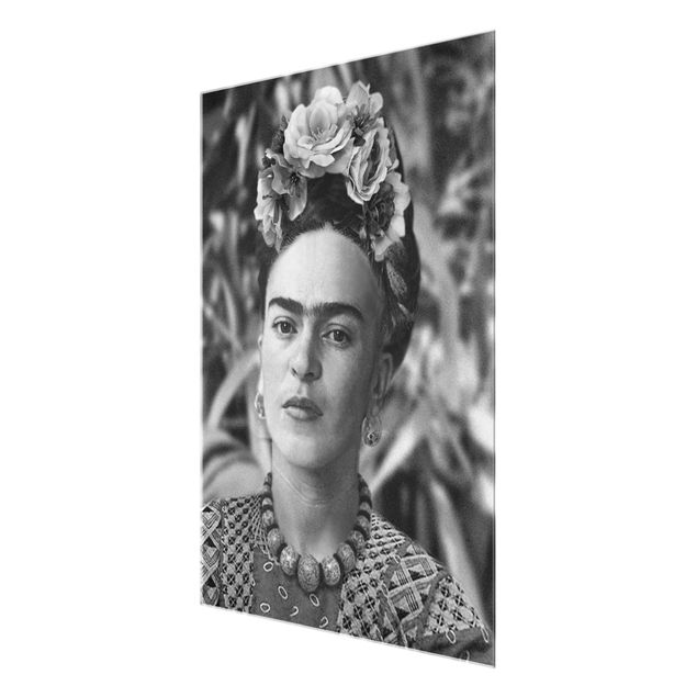 Czarno białe obrazy Frida Kahlo Photograph Portrait With Flower Crown