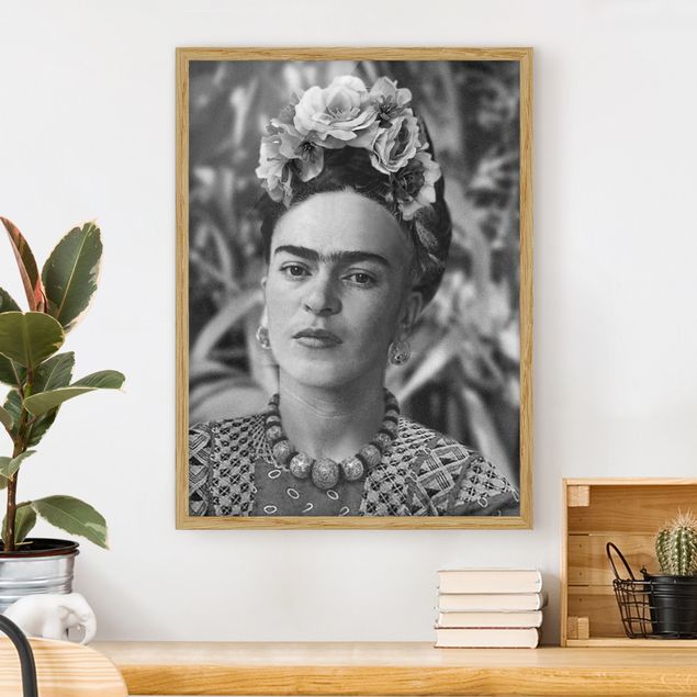 Obrazy w ramie artystyczny Frida Kahlo Photograph Portrait With Flower Crown