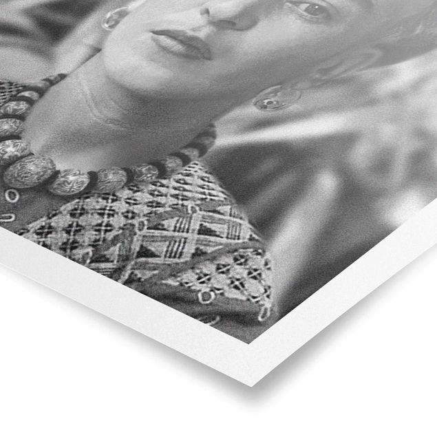 Plakaty czarno białe Frida Kahlo Photograph Portrait With Flower Crown