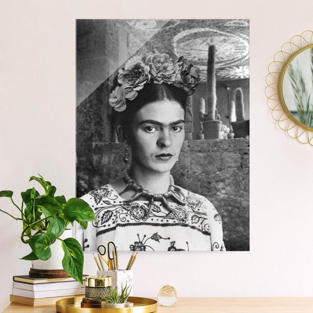 Obrazy na szkle portret Frida Kahlo Photograph Portrait With Cacti