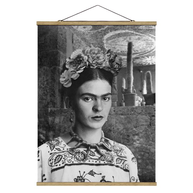 Obrazki czarno białe Frida Kahlo Photograph Portrait With Cacti