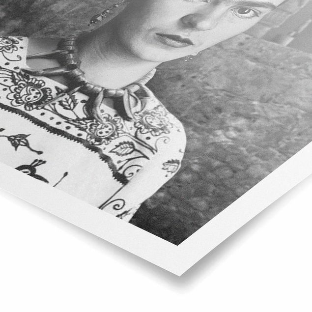 Plakaty czarno białe Frida Kahlo Photograph Portrait With Cacti