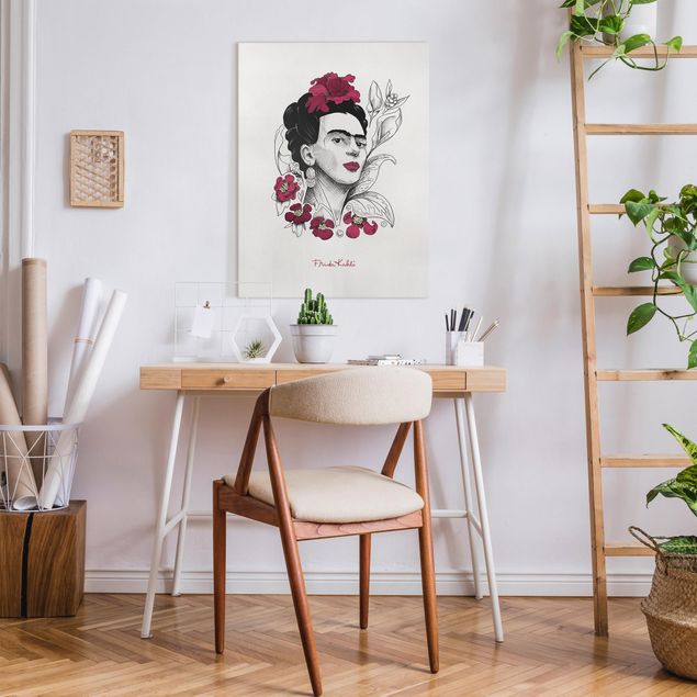Obrazy portret Frida Kahlo Portrait With Flowers