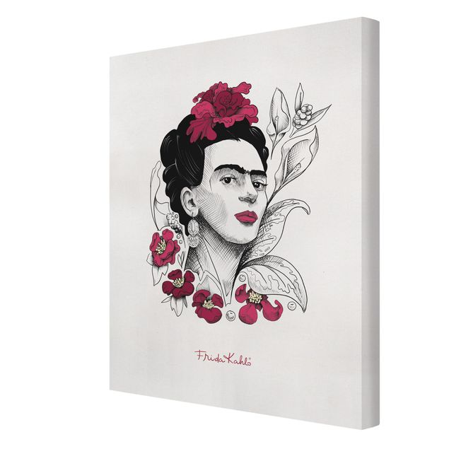 Obrazy na ścianę Frida Kahlo Portrait With Flowers
