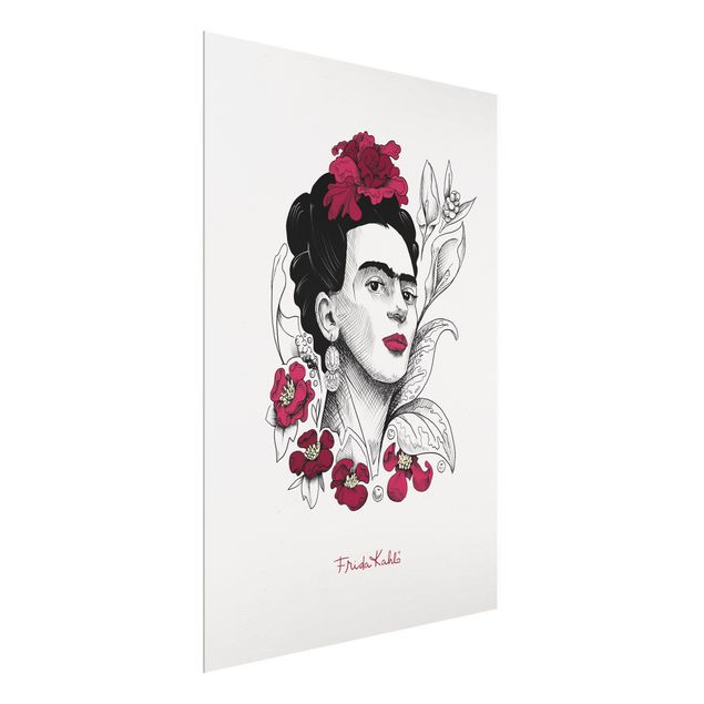 Obrazy nowoczesny Frida Kahlo Portrait With Flowers