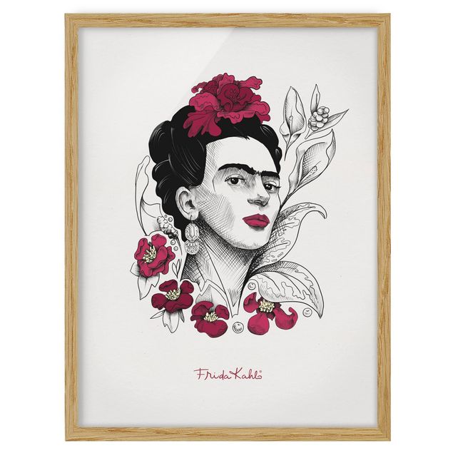 Obrazy portret Frida Kahlo Portrait With Flowers