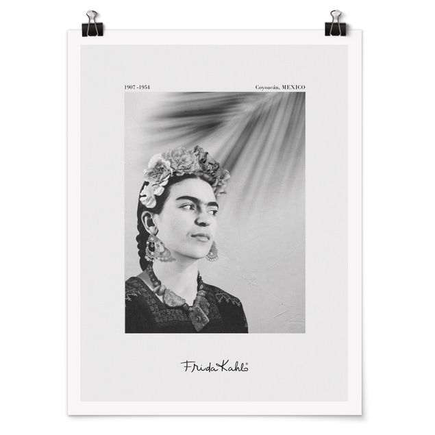 Czarno białe obrazy Frida Kahlo Portrait With Jewellery