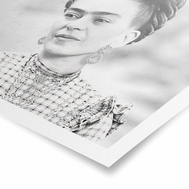 Plakaty czarno białe Frida Kahlo Portrait