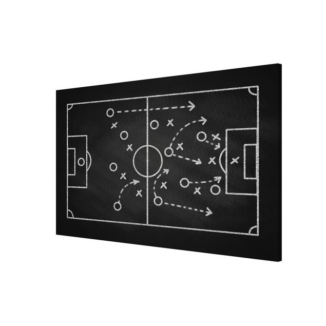 Obrazy nowoczesne Football Strategy On Blackboard