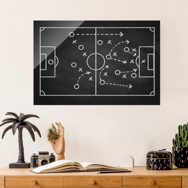 Obrazy piłka nożna Football Strategy On Blackboard