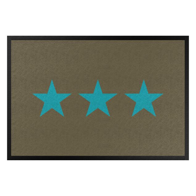 Domowe tekstylia Trzy gwiazdy brązowy turkusowy niebieski
