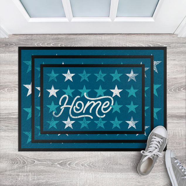 nowoczesny dywan Home stars Niebieski
