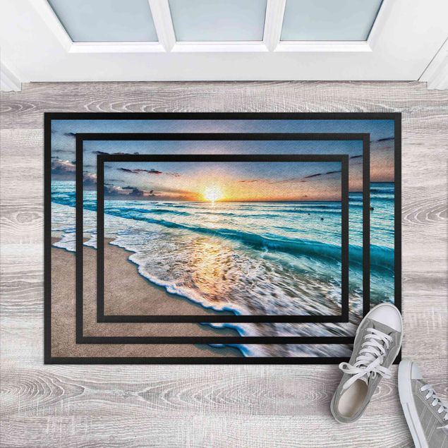 dywan nowoczesny Zachód słońca na plaży