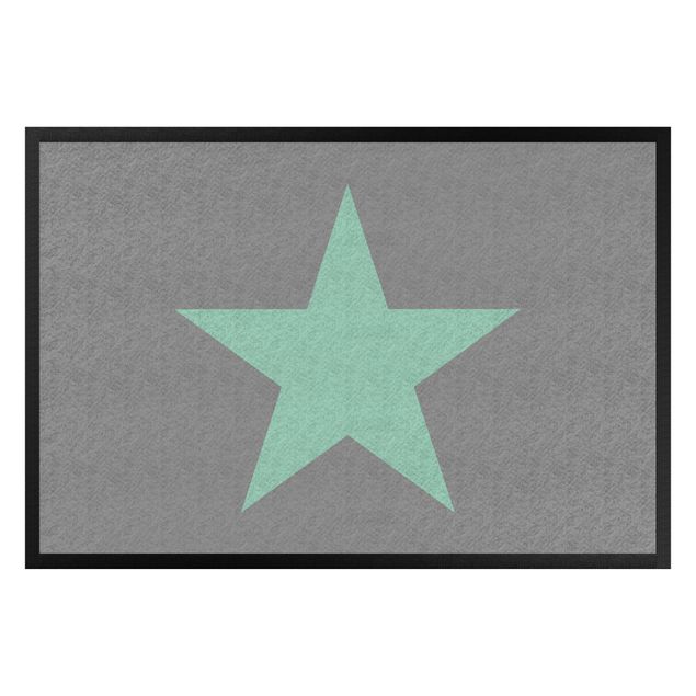 Domowe tekstylia Gwiazda w kolorze szarej mięty