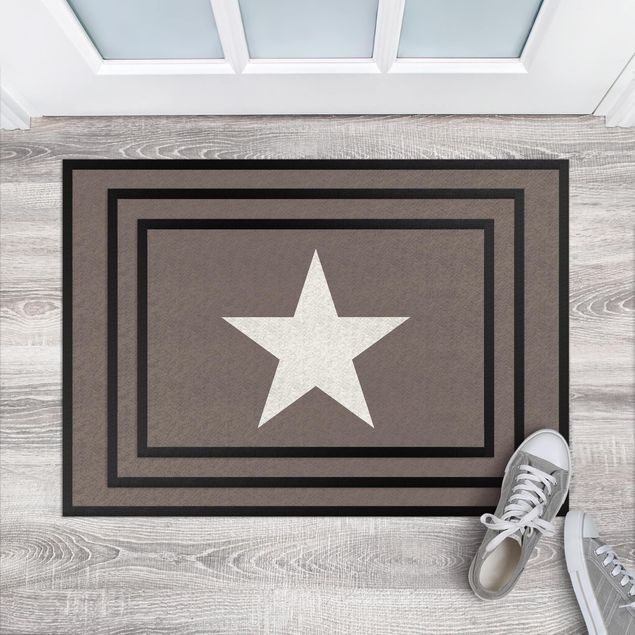 nowoczesny dywan Gwiazda w kolorze szaro-brązowo-białym