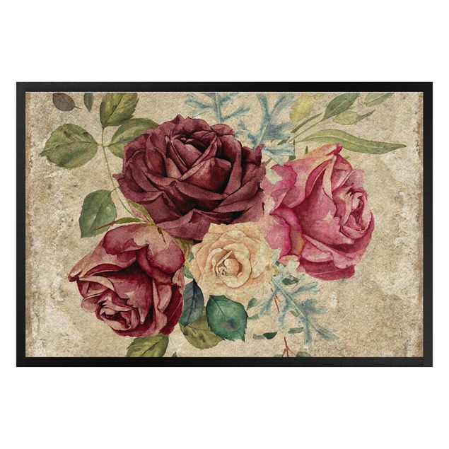 Tekstylia domowe Róże i hortensje w stylu vintage