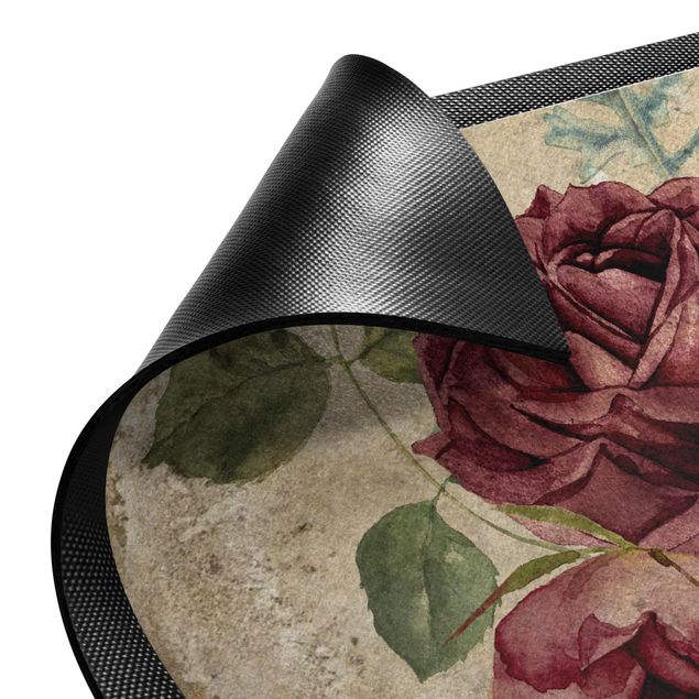 nowoczesny dywan Róże i hortensje w stylu vintage