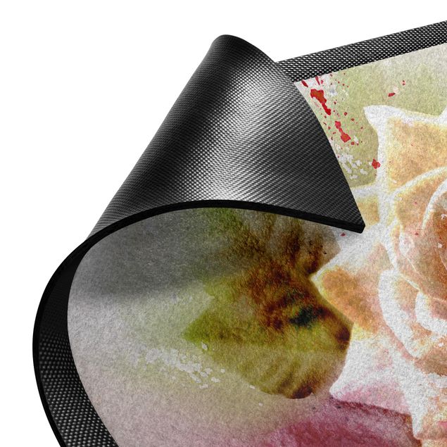 dywany w kwiaty Szkic obrazu akwarelowego z różą
