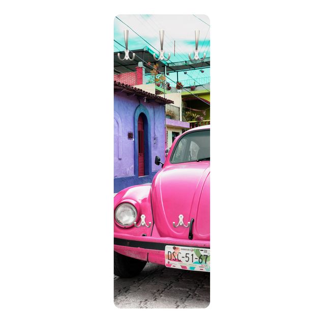 Wieszak ścienny - Różowy VW Beetle