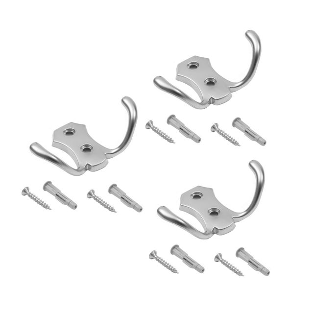 Akcesoria - Coat Rack Hooks chrome matte small - Wardrobe Hooks Set of 3