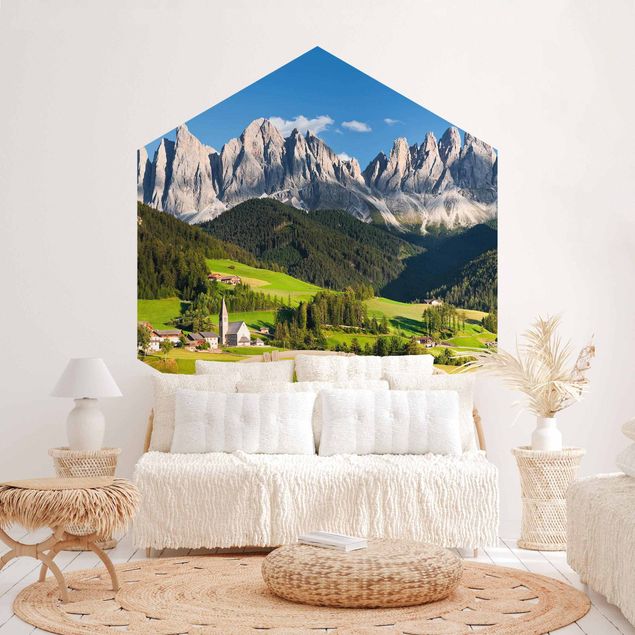 Niebieska tapeta Geislerspitzen w Południowym Tyrolu
