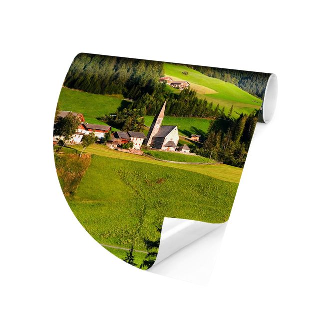 Tapeta zielona Geislerspitzen w Południowym Tyrolu