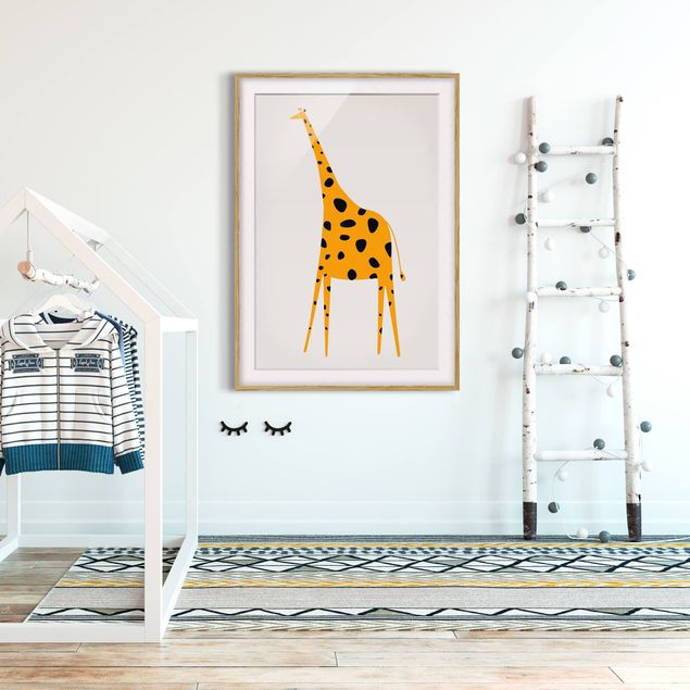 Obrazy w ramie dla dzieci Żółta żyrafa