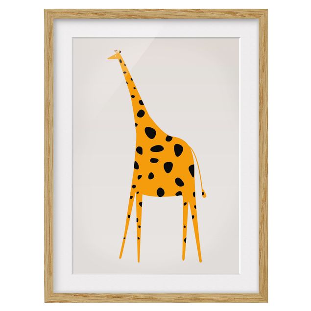 Obrazy w ramie zwierzęta Żółta żyrafa