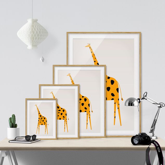 Obrazy nowoczesne Żółta żyrafa