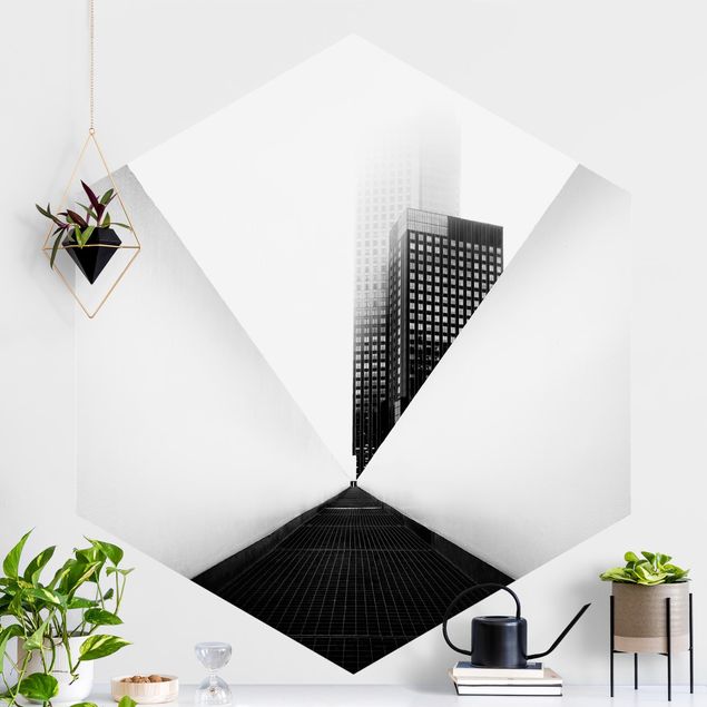 Dekoracja do kuchni Geometryczne studium architektoniczne czarno-białe