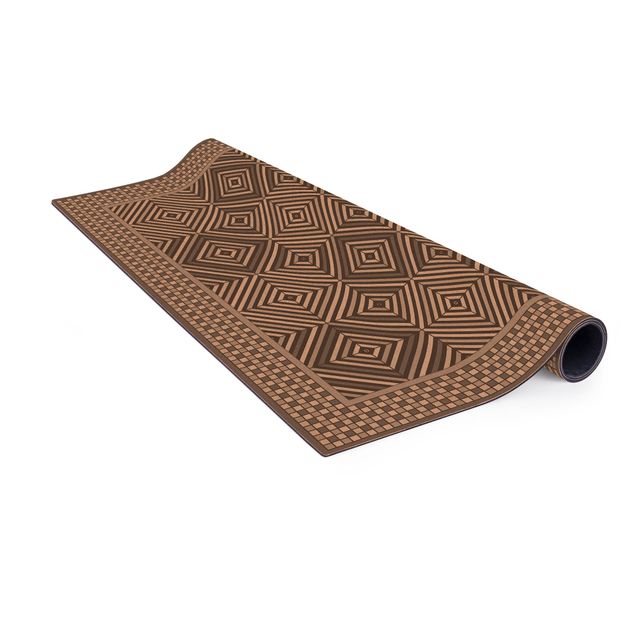 szary dywan Geometryczne płytki szara rama z mozaiką